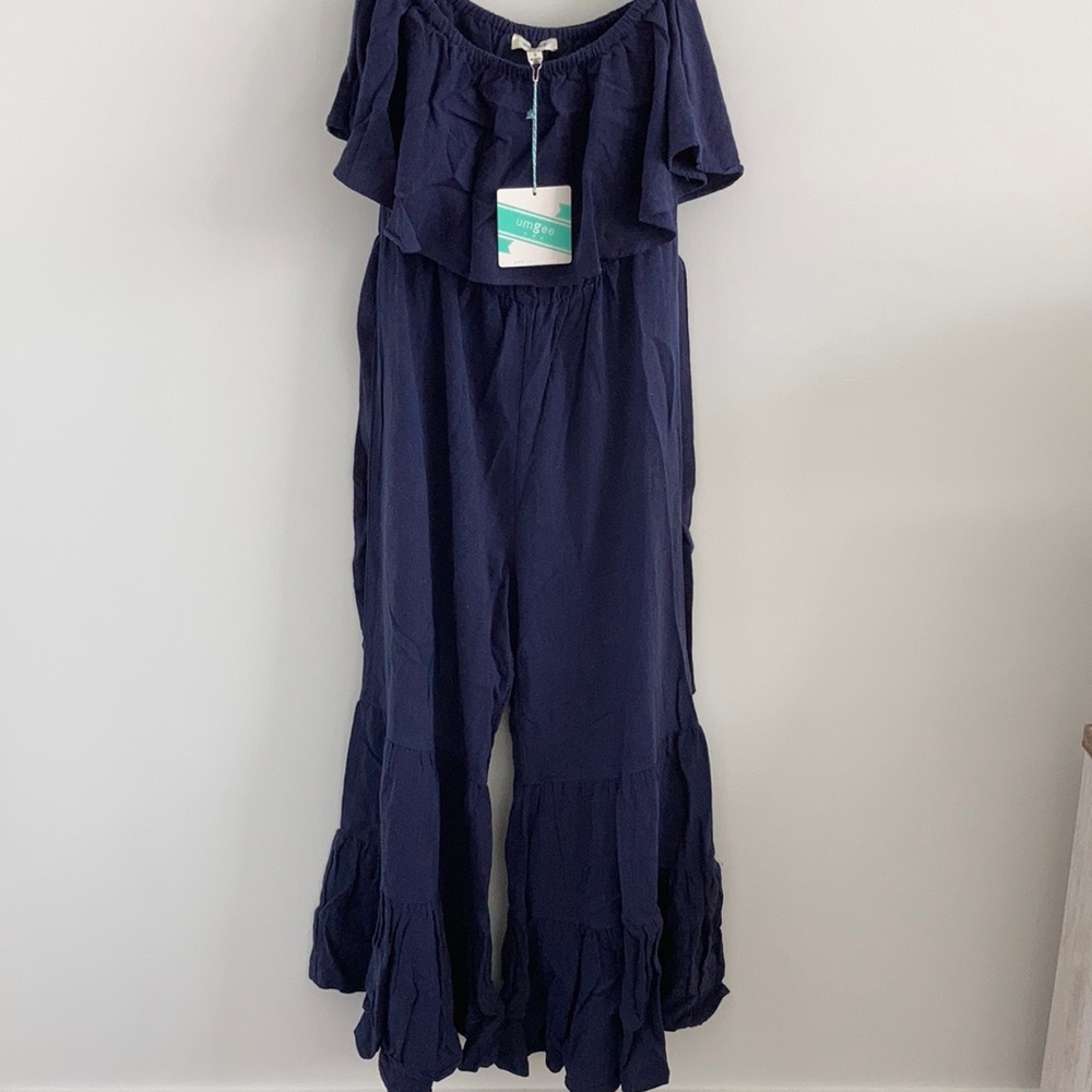 Wide Leg Strapless Jumpsuit